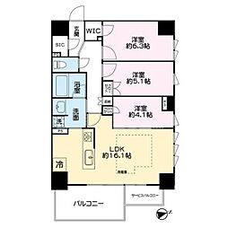 レーベン姫路本町 3LDKの間取図画像