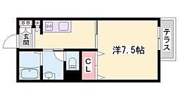 インステージ繁昌B 1Kの間取図画像