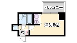 朝日プラザサウスコア姫路 ワンルームの間取図画像