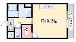 インタービレッジ下手野 ワンルームの間取図画像