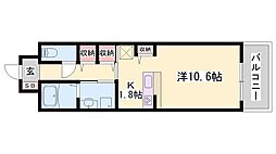 ポーシェガーデン5 ワンルームの間取図画像