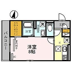 スチール立山 1Kの間取図画像