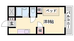 マイアール太子 ワンルームの間取図画像