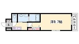 ソラナ 1Kの間取図画像