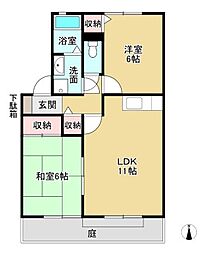 セジュールME玉手 2LDKの間取図画像