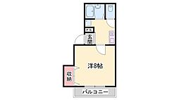 グランデュール深澤 1Kの間取図画像