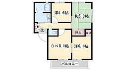 カーサA&C2号棟 3DKの間取図画像