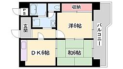 ロイヤルコーポ東雲 2DKの間取図画像