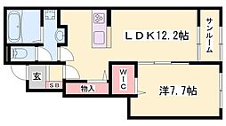 ハウオリエルア 1LDKの間取図画像
