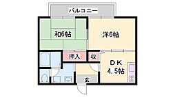 アネックス・サンガーデン 2DKの間取図画像
