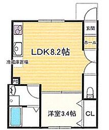 たつの市龍野町大道アパート 1LDKの間取図画像
