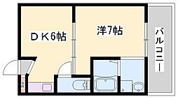 ヴィラナリー相生1 1DKの間取図画像