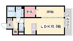 メゾン・ド・クルー 1LDKの間取図画像