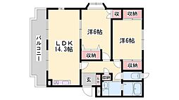 サン・セリス 2LDKの間取図画像