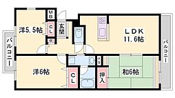 ツインピアA棟 3LDKの間取図画像