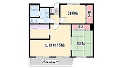 CALMO姫路南 2LDKの間取図画像
