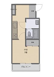 マンションとみた 1Kの間取図画像