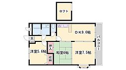コンフォール大塩 3DKの間取図画像
