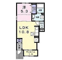 ルミナ手柄 1LDKの間取図画像