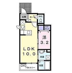 ルミナ手柄 1LDKの間取図画像