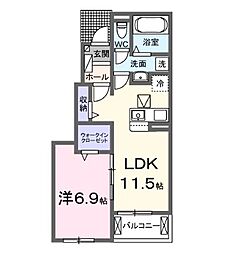シンシア 1LDKの間取図画像