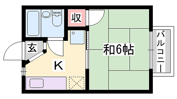 シラサギ ｜兵庫県姫路市坊主町(賃貸アパート1K・1階・19.44㎡)の写真 その2