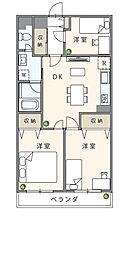 日商岩井中山マンション 3DKの間取図画像