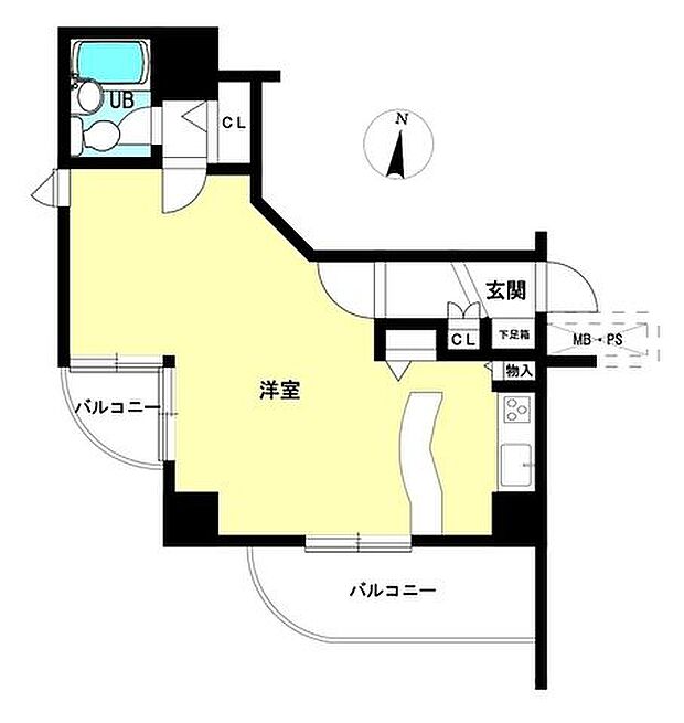 ライオンズマンション札幌定山渓弐番館(1R) 2階の間取り