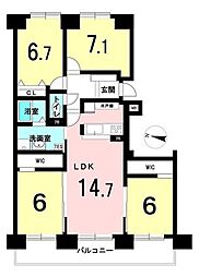 アイシティ大谷地B棟 4LDKの間取図画像
