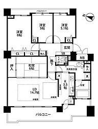 クリーンリバーフィネス栄町南 4LDKの間取図画像