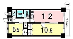 朝日プラザ一条橋 2LDKの間取図画像