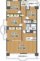 ファミールハイツ城東A棟 4LDKの間取図画像