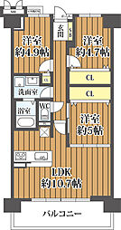 大拓メゾン野田 3LDKの間取図画像