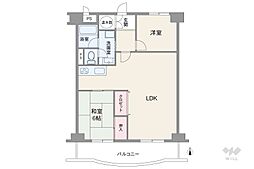 パールマンション金山 2LDKの間取図画像