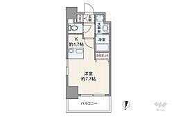 プレサンス名古屋城前 ワンルームの間取図画像