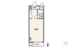 ネオハイツ錦 ワンルームの間取図画像
