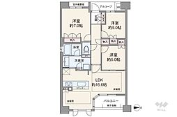 ザ・パークハウス白壁三丁目 3LDKの間取図画像