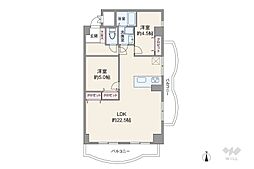 チサンマンション徳川町 2LDKの間取図画像