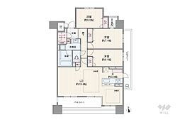 ライオンズ代官町レジデンス 3LDKの間取図画像