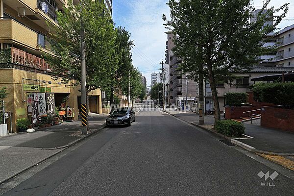 敷地北側の前面道路（西側から）
