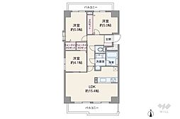 グランドメゾン東別院 3LDKの間取図画像