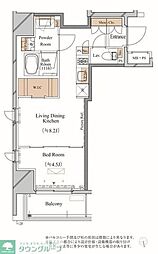 ブランシエスタ上野 9階1LDKの間取り