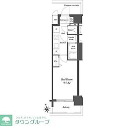 プレサンスブルーム浅草 2階1Kの間取り