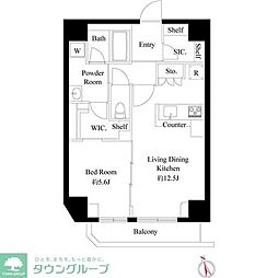 ＧＲＡＮ　ＰＡＳＥＯ　田原町 12階1LDKの間取り