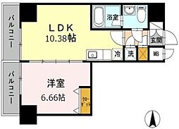 シュールフローレ 10階1LDKの間取り