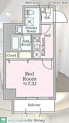 アイルグランデ東京竹ノ塚 5階1Kの間取り