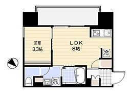 ラ・ブークル 8階1LDKの間取り