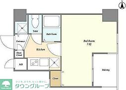 ガーラプレイス錦糸町 8階1Kの間取り