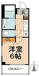 ブランヴェール南千住 5階1Kの間取り