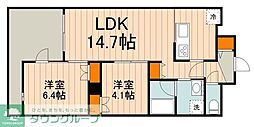 日暮里舎人ライナー 熊野前駅 徒歩3分の賃貸マンション 3階2LDKの間取り